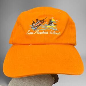 Vintage San Andres Island Dad Hat Adjustable Strap Back Embroidered Swordfish